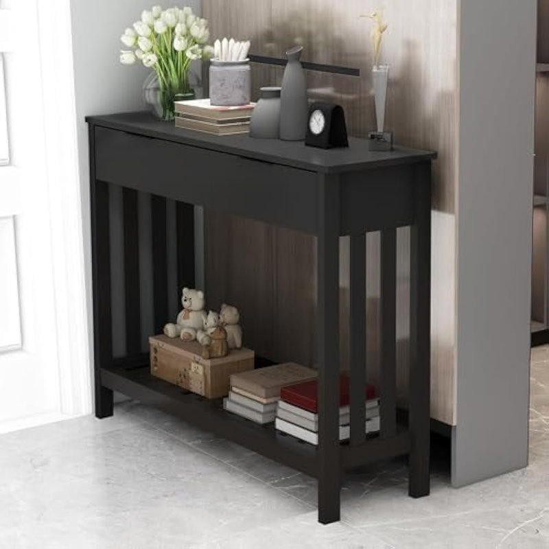 Black tall console table 2025